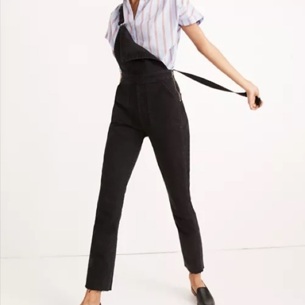 Madewell Overalls Cotton Jeans  Black Lunar wash Size Small